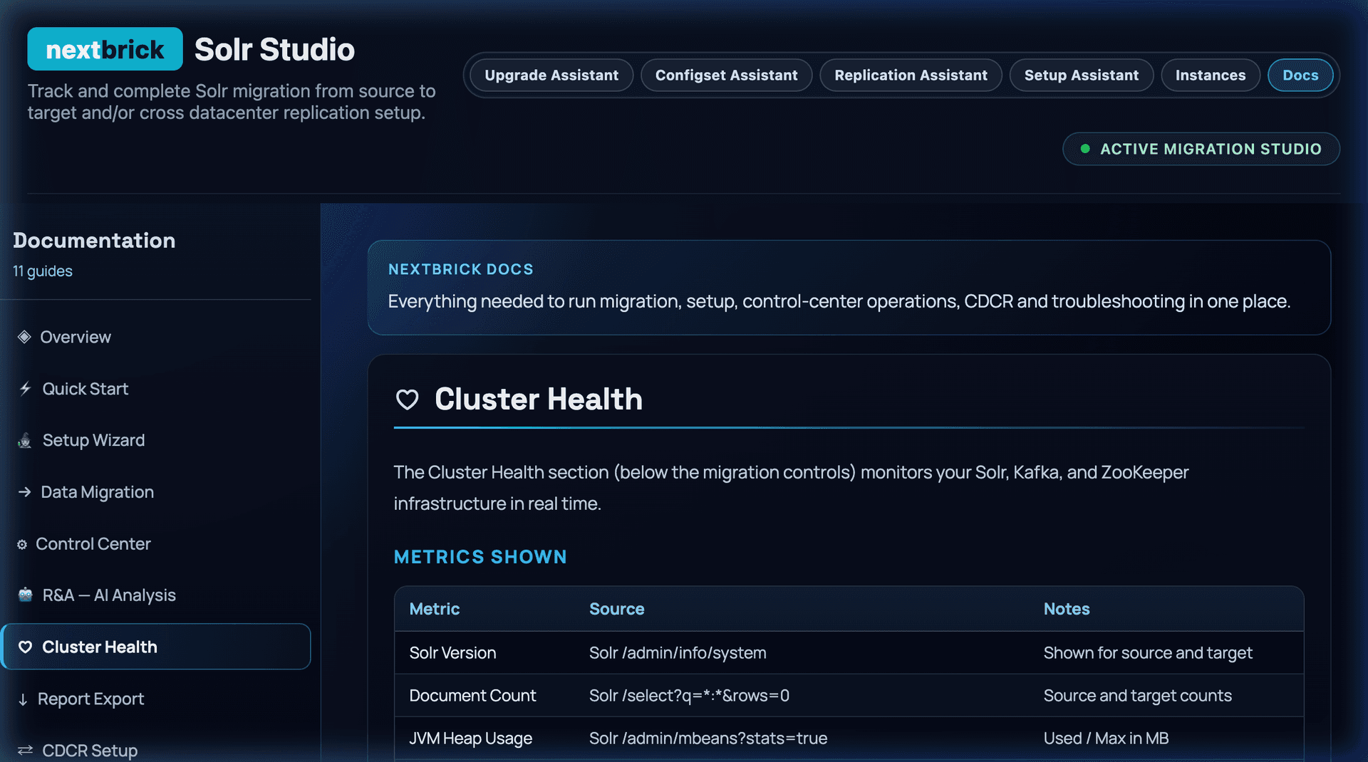 NextStream product interface
