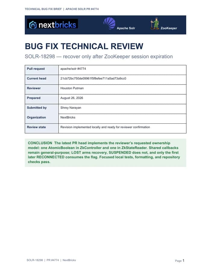 Cover of SOLR-18298 / PR #4774 technical review
