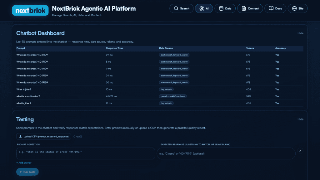 NextAI product interface